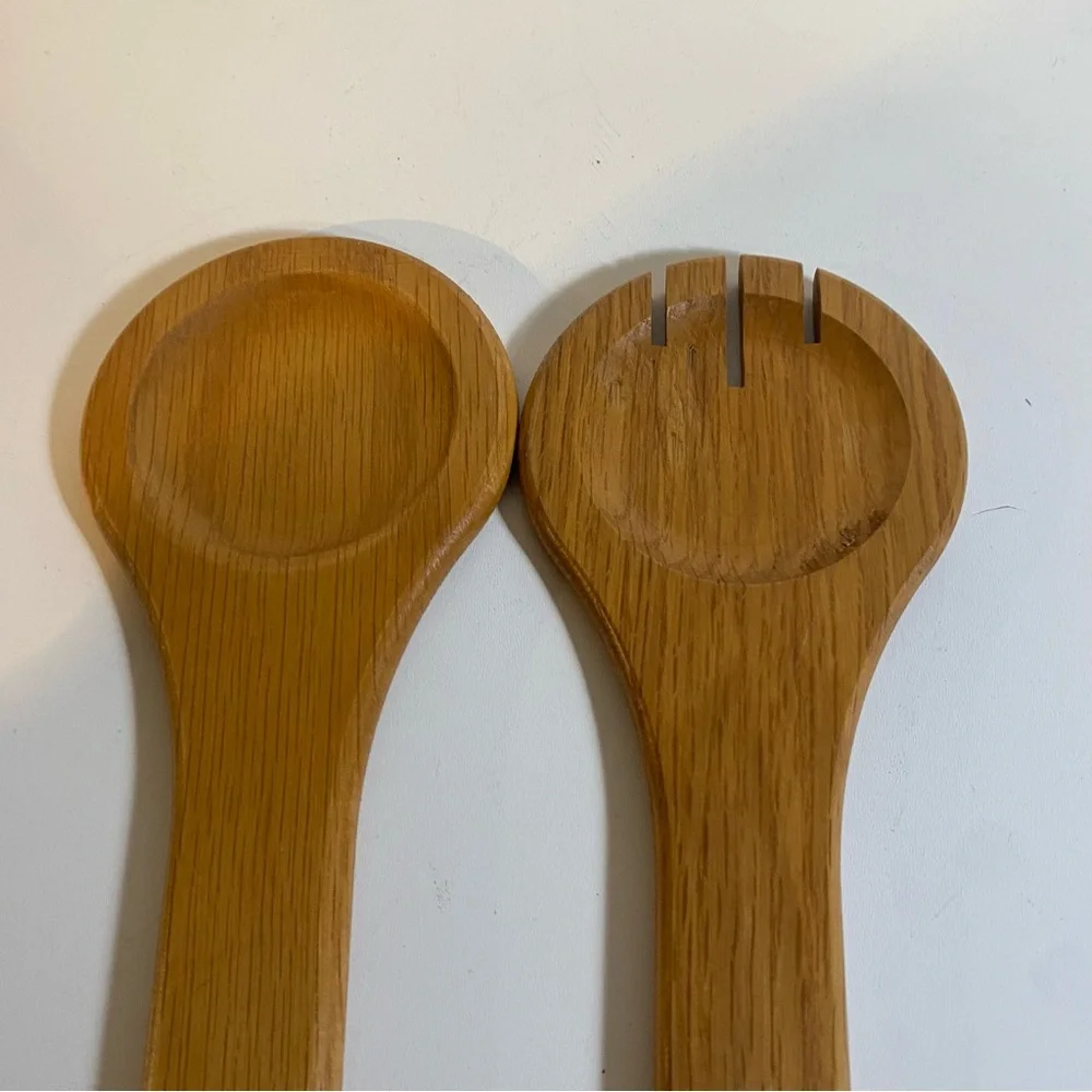 Set Of 2 Wooden Salad Servers Length 12”